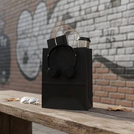 🔥 Pack de 10 Bolsas de Papel Kraft Color Negro – Resistentes, Ecológicas y Elegantes 🖤
