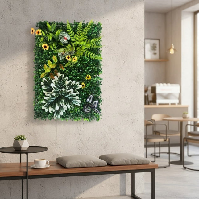 Follaje Artificial 4 Piezas Plantas Decorativas Sintéticas Verde JCC-004