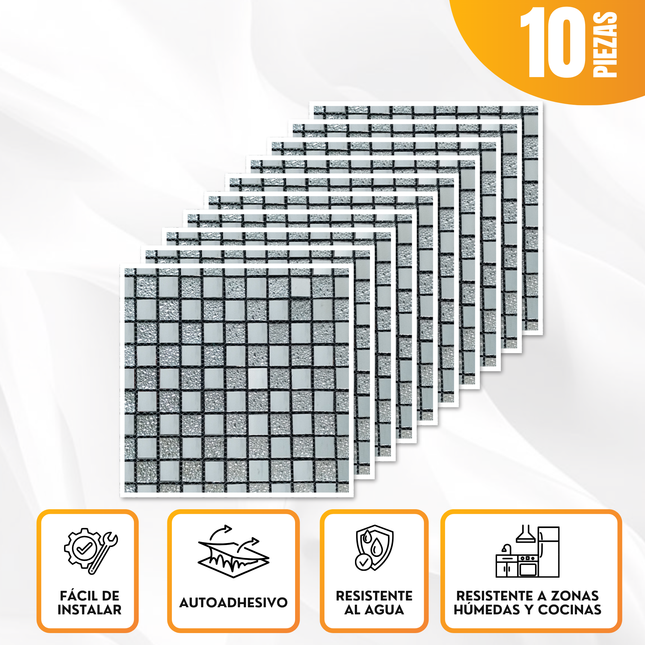 🎨 Mosaico de Vidrio 25-04 — Estilo Único y Moderno, Pack de 10 Unidades 🌈💎