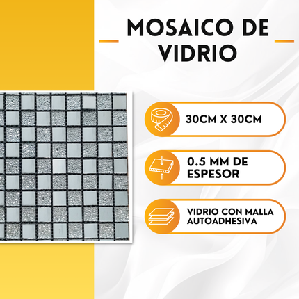 🎨 Mosaico de Vidrio 25-04 — Estilo Único y Moderno, Pack de 10 Unidades 🌈💎