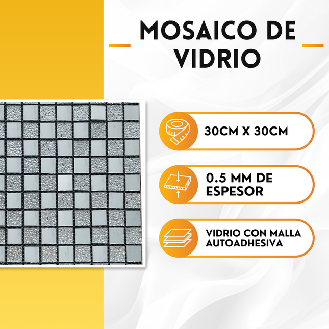 🎨 Mosaico de Vidrio 25-04 — Estilo Único y Moderno, Pack de 10 Unidades 🌈💎