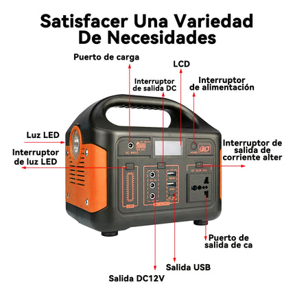 Estación De Energía Portátil 300w Almacenamiento Aire Libre