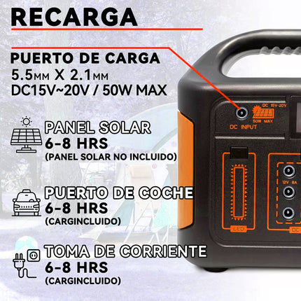 Estación De Energía Portátil 300w Almacenamiento Aire Libre