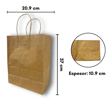 🔥 Pack de 10 Bolsas de Papel Kraft Color Café – Resistentes, Ecológicas y Elegantes 🤎