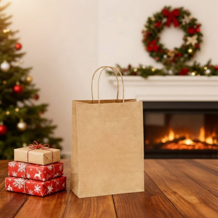 🔥 Pack de 10 Bolsas de Papel Kraft Color Café – Resistentes, Ecológicas y Elegantes 🤎