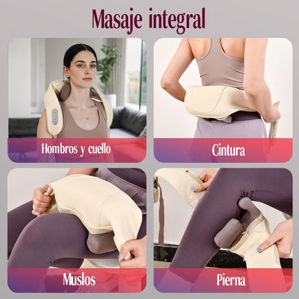 Masajeador Shiatsu Portátil para Cuello, Hombros y Espalda