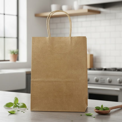 🔥 Pack de 10 Bolsas de Papel Kraft Color Café – Resistentes, Ecológicas y Elegantes 🤎