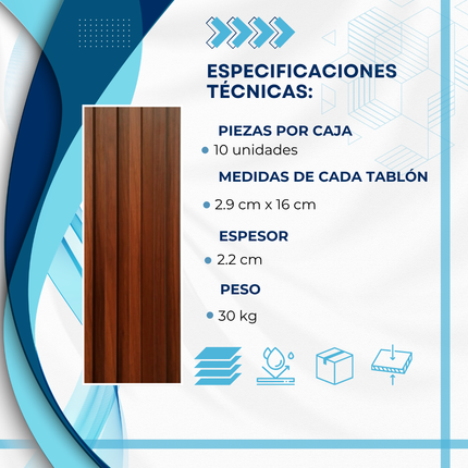 WallPanel de WPC CAJA (10PZ) 290x16cm - BM-1701