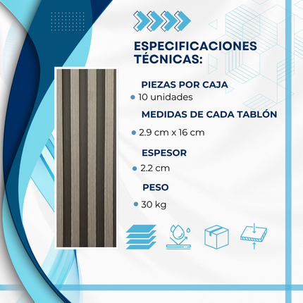 WallPanel de WPC CAJA (10PZ) 290x16cm - A02
