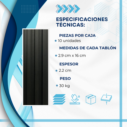 WallPanel de WPC CAJA (10PZ) 290x16cm - H02