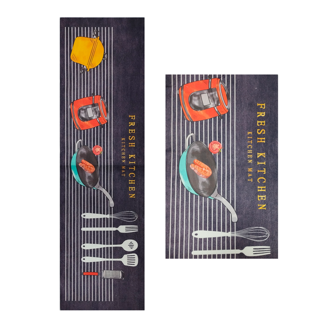 Juego De Alfombras Para Cocina 2 Piezas Antideslizantes Modelo 026