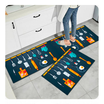 Juego De Alfombras Para Cocina 2 Piezas Antideslizantes Modelo 173