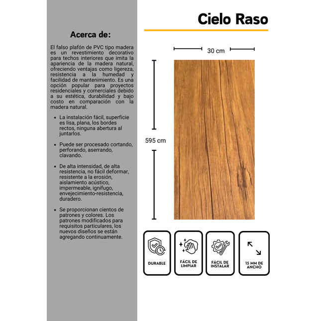 3️⃣ 🏠🔝 El Toque Perfecto para tu Cielo Raso – Panel PVC HY-003