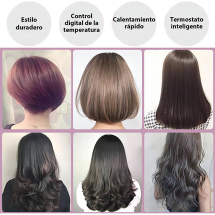 Plancha de Pelo Profesional 2 en 1 con Pantalla LED de Alta Temperatura