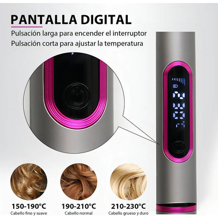 Plancha de Pelo Profesional 2 en 1 con Pantalla LED de Alta Temperatura