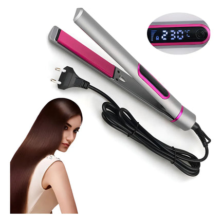 Plancha de Pelo Profesional 2 en 1 con Pantalla LED de Alta Temperatura