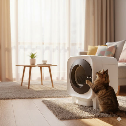 Arenero Inteligente Automático para Gatos Blanco | Limpieza Automática y Control de Olores