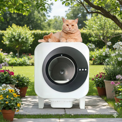 Arenero Inteligente Automático para Gatos Blanco | Limpieza Automática y Control de Olores