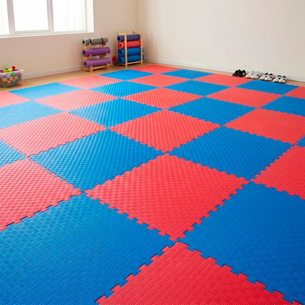 Piso Tatami goma Eva 2.5cm Reversible Rojo/Azul