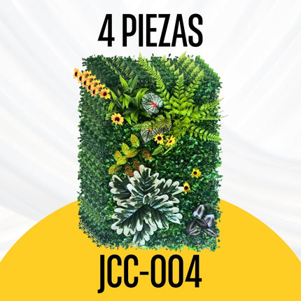 Follaje Artificial 4 Piezas Plantas Decorativas Sintéticas Verde JCC-004