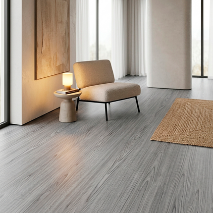 Piso PVC Autoadhesivo Tipo Madera 16 Pzas Cobertura 6.68 m² GRIS
