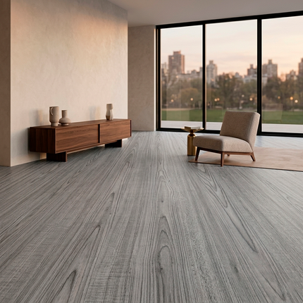 Piso PVC Autoadhesivo Tipo Madera 16 Pzas Cobertura 6.68 m² GRIS