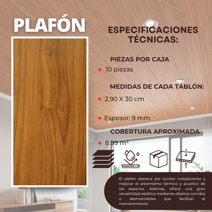 Cielo Raso (Plafón) de PVC B1M008