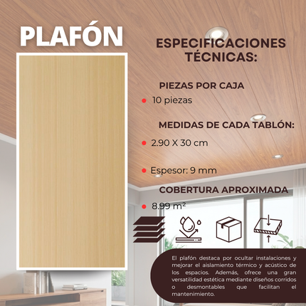 Cielo Raso (Plafón) de PVC B1M012