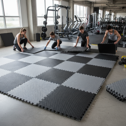 Piso Tatami goma Eva 2.5cm Reversible Negro/Gris