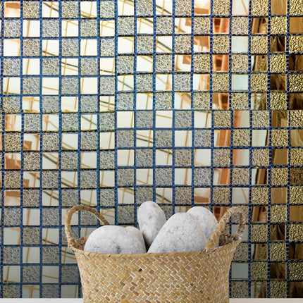 💠 Mosaico de Vidrio 25-01 — Diseño Sofisticado en Pack de 10 Unidades 🏡✨