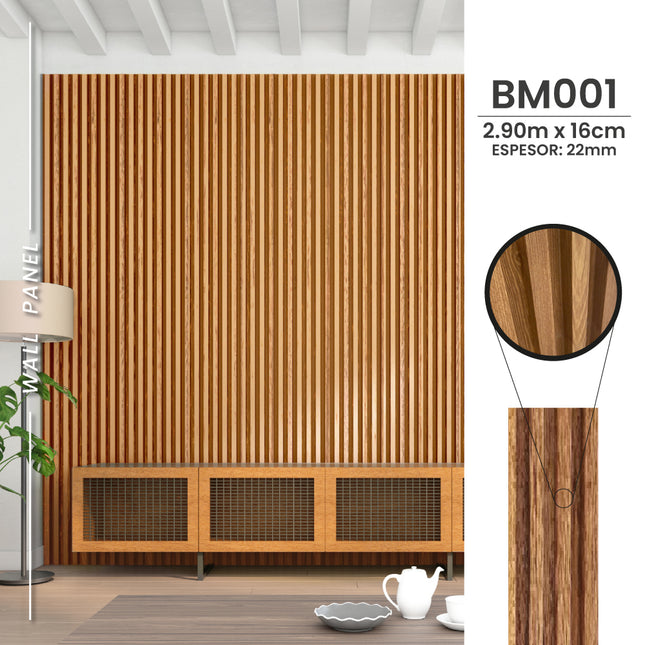 WallPanel de WPC CAJA (10PZ) BM-001 290x16cm Caramelo Oscuro
