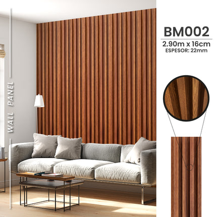 WallPanel de WPC CAJA (10PZ) BM-002 290x16cm - Roble Oscuro