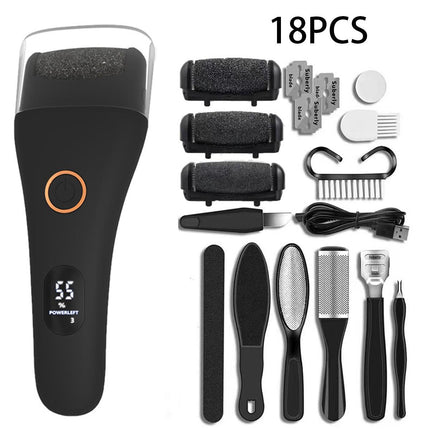 Quita Callos Eléctrico para Pies con 3 Rodillos y 3 Velocidades