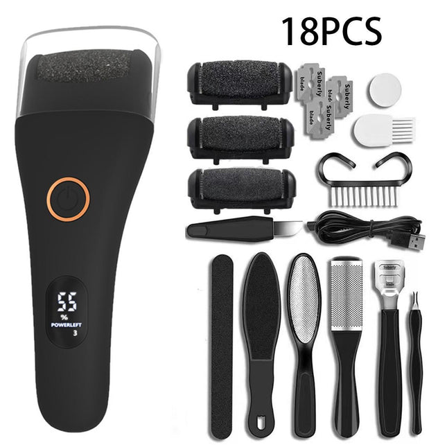 Quita Callos Eléctrico para Pies con 3 Rodillos y 3 Velocidades