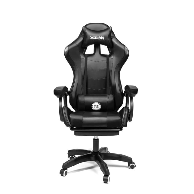 Silla Gamer Ergonómica RAVEN XION 135° con Masajeador Lumbar & Posapies Negro